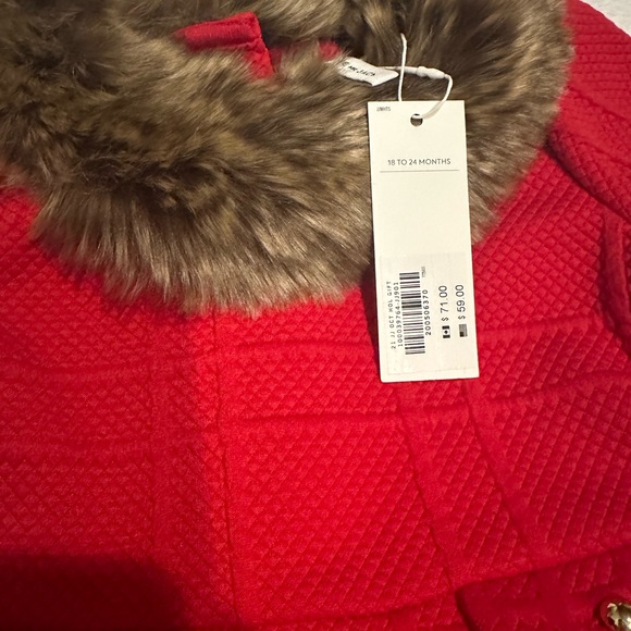 FAUX FUR COLLAR JACQUARD DRESS - Picture 6 of 8